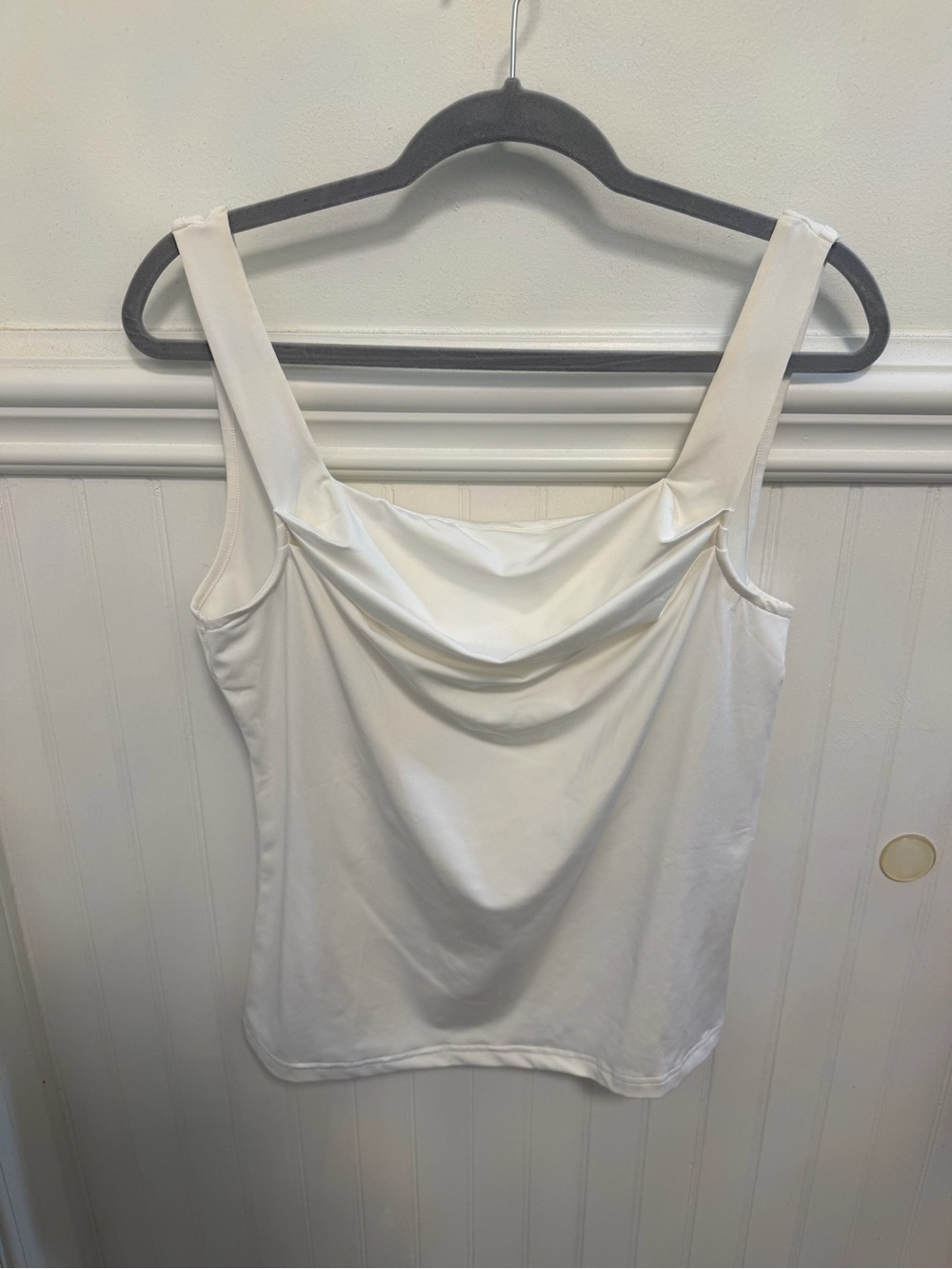 Commense White Cowl Neck Tank